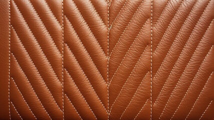 premium leather texture with white stitching pattern - obrazy, fototapety, plakaty