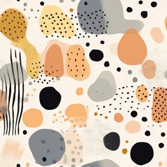 Gordijnen Abstract seamless bright funny pattern. Print for fabric, textile, paper, interior, pottery. Gift wrap. Smooth multicolor shapes © Alexey