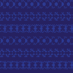 Blue Argyle Fair Isle Seamless Pattern Design