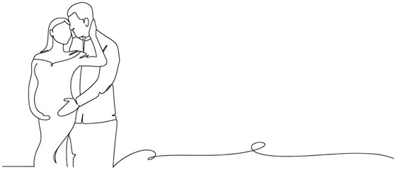 Prenatal couple line art style with transparent background eps