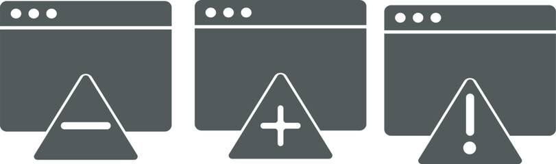 Icon set. Browser setting. Search folder.