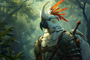illustration of the jungle parrot knight