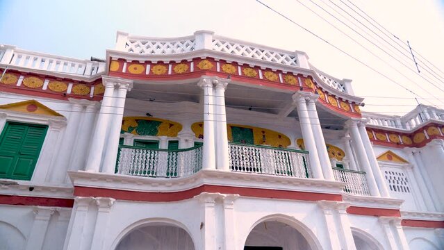 An old zamindar house in a district of West Bengal.
A close footage of a renovated mansion.
