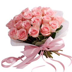 ฺBouquet of a beautiful pink classic rose flowers for valentine's day. 