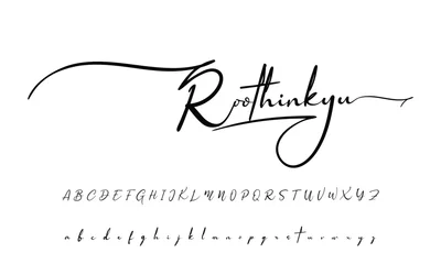 Fotobehang A hand-drawn signature logo design template © Hania