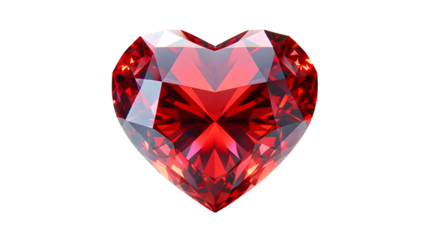 Red heart shaped diamond. - Powered by Adobe