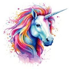 Unicorn Illustration, Cartoon, Cute, Generative Ai