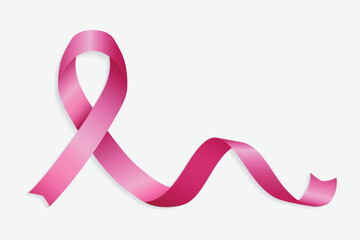World Cancer Day Pink Realistic Ribbon