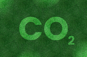 Co2 carbon dioxide carbon footprints green grass background