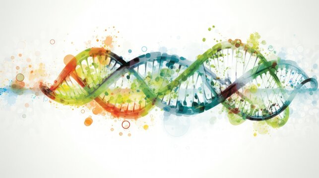 DNA helix waterclor painting