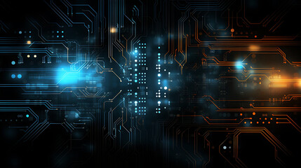Abstract futuristic circuit internet technology board business dark background - obrazy, fototapety, plakaty