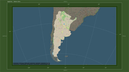 Argentina composition. OSM Topographic German style map