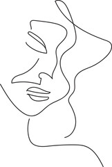 Woman Line Art, Flower head Feminine Illustration, Woman face with flowers line, Minimalist Logo, Line Drawing, Nature Organic Cosmetics Makeup,