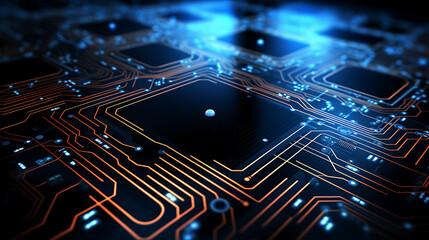 Abstract futuristic circuit internet technology board business dark background