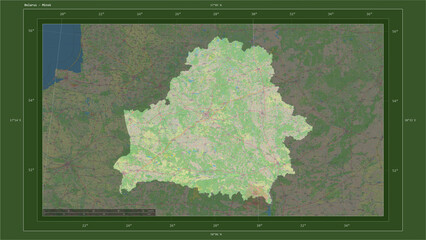 Belarus composition. OSM Topographic German style map
