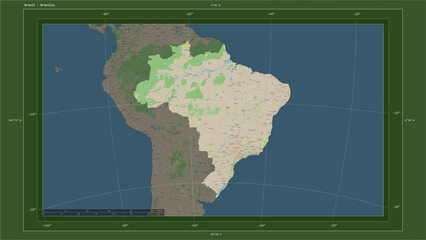 Brazil composition. OSM Topographic German style map