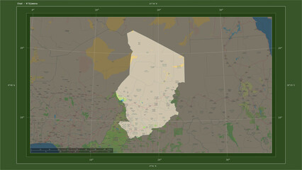 Chad composition. OSM Topographic German style map