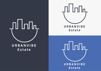 Real estate logo, urban, vibe, logo, building, building logo, world logo, House, real estate,  estate, logo design