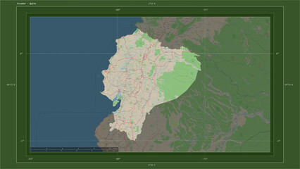 Ecuador composition. OSM Topographic German style map