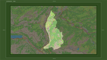 Liechtenstein composition. OSM Topographic German style map