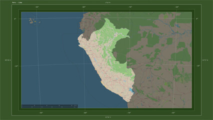 Peru composition. OSM Topographic German style map