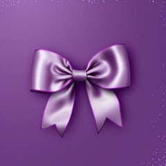 background with beautiful purple bow and horizontal ribbon. Holiday decoration