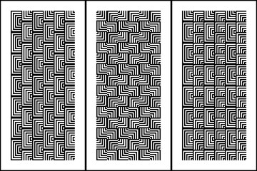 black and white set of seamless square, line and geometric pattern 