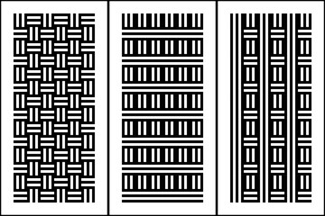 black and white set of seamless square, line and geometric pattern 