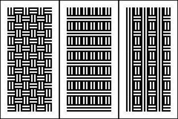 black and white set of seamless square, line and geometric pattern 