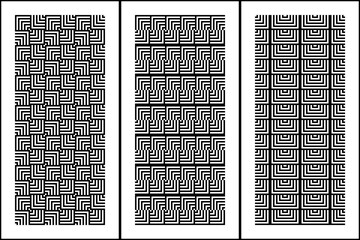 black and white set of seamless square, line and geometric pattern 