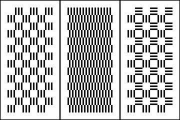 black and white set of seamless square, line and geometric pattern 