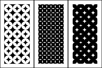 black and white set of seamless floral and geometric pattern 