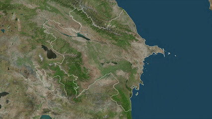 Azerbaijan outlined. High-res satellite map © zelwanka