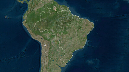 Brazil outlined. High-res satellite map © zelwanka