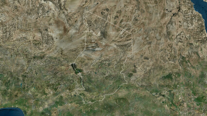 Chad outlined. High-res satellite map © zelwanka