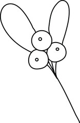 Mistletoe is drawn with simple lines, creating beautiful mistletoe clusters. It is used to decorate cards for Christmas and New Year festivals. It is also used for embellishments and decorations, con