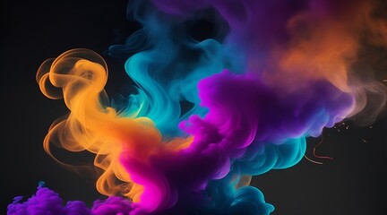 Abstract motion in a studio with swirling purple smoke.