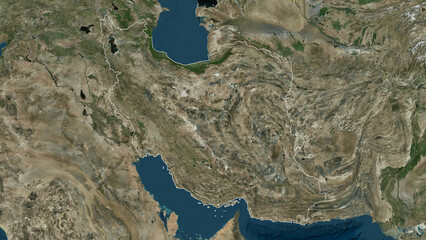 Iran outlined. High-res satellite map © zelwanka