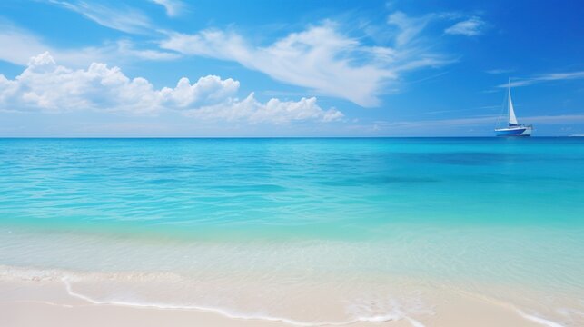 Tranquil quiet beach sunny day light