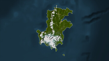 Principe - São Tomé e Príncipe outlined. High-res satellite map