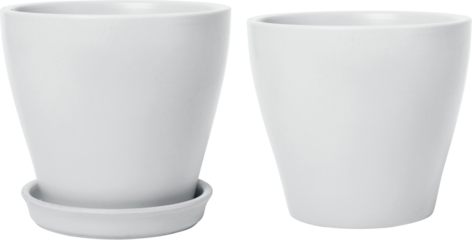 ceramic flower pot set mockup isolated