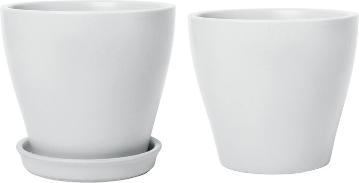 ceramic flower pot set mockup isolated