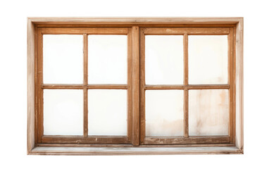 Rustic Brown Window isolated on transparent Background