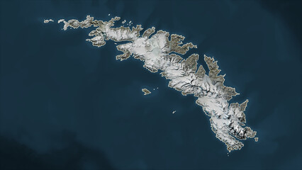 South Georgia - South Georgia and the South Sandwich Islands outlined. High-res satellite map © zelwanka