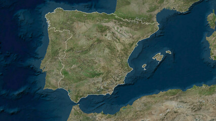 Spain outlined. High-res satellite map © zelwanka