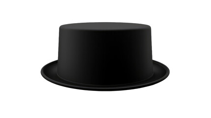 Cylinder black top hat isolated on transparent a white background