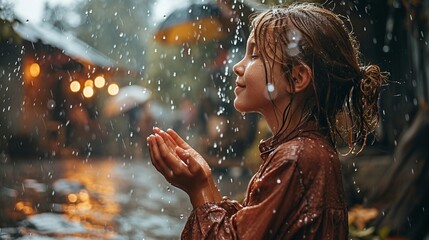 Woman in the rain