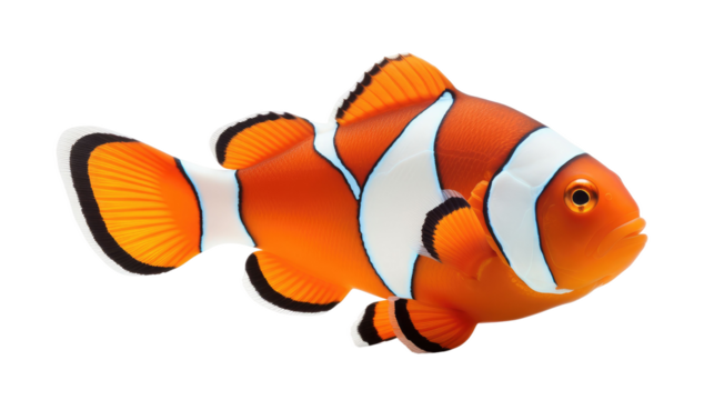 clownfish (ocean marine animal) isolated on white background cutout