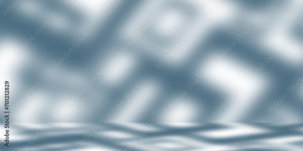 Poster empty studio interior background and backdrop and product display stand with shadow white and blue o