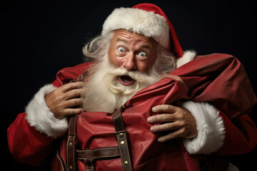 Man holiday red person beard merry male senior mature claus santa costume winter christmas
